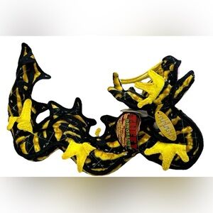 Tuffy Dinosaurs Yellow & Black Dragon Durable Multilayer Dog Chew Toy